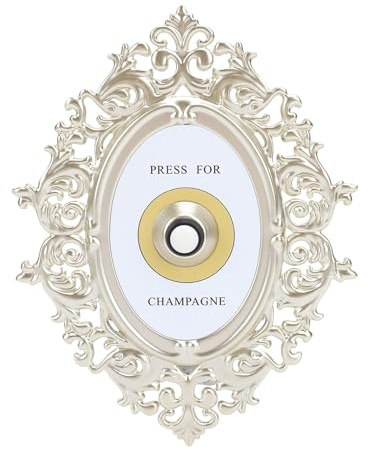 Focket Drücken Sie für Champagner-Taste, Eisen glatt Aussehen Keine Grate dekorative Türklingel Retro Eleganz kompakte Größe Champagner Türklingel für Hotels, Party, Weihnachten, Haus