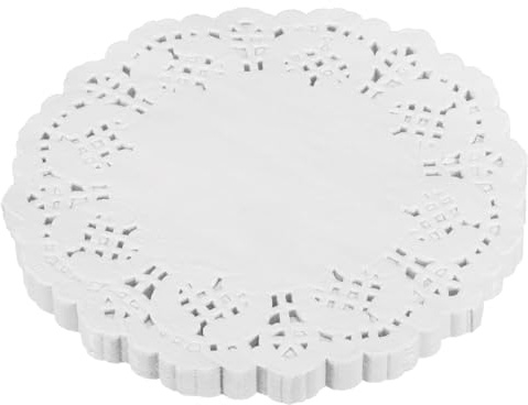 QUARKZMAN 100Pcs Napperons En Papier Dentelle Blanche 6,5 Pouces Napperons Ronds En Papier Pour Décoration De Mariage Ou D'Anniversaire