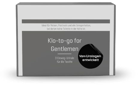 Klo To Go Herren Urinbeutel Einweg 3 Stück, Urinbeutel für Männer, ideal für Auto, Camping, Reisen & Outdoor, Nottoilette für das Auto
