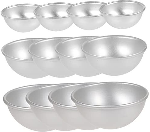 SEWOART 12stücke Halbkugel Badeform Halbkreis Formen Aluminiumlegierung Seifenkugel Form Bastelform Backzubehör Halbkugel-form Halbkreis-backform