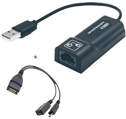 Cable de Red USB 2.0 a RJ45 Adaptador de Cable OTG Tarjeta de Red Cableada de 100 Mbps Tarjeta de Red Externa con indicador LED(Plug Micro USB Cable)