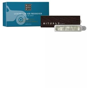 RITUALS Parfüm Hammam Auto Lufterfrischer – Duft mit Eukalyptus und Rosmarin – Elegante Holzhalterung – 6 g
