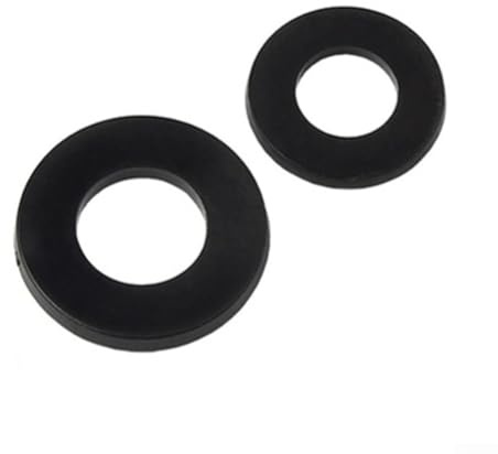 Jonikuper Kunststoff-Türscharnier-Unterlegscheiben, 60 Stück, 15 mm x 10 mm x 0,5 mm, schwarz, flach, Kunststoff, verschleißfest, Höhenverstellung, Innentüren