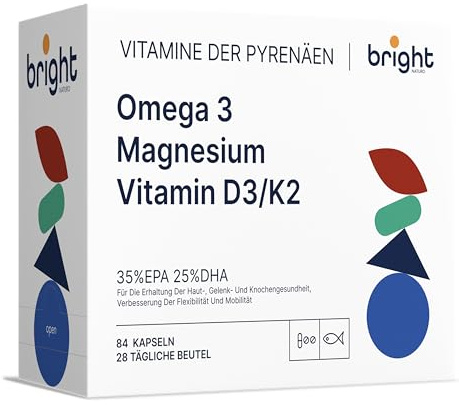 Omega 3 Magnésium Vitamine D3 K2 2000 UI – Sans OGM, PHYTO-GUIDE | Synergie optimale pour cœur, os et équilibre nerveux I 28 Doses Journalières