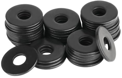VARHHUXHA M4 Washers, 50pcs, A2 304 Stainless Steel, Penny Washers, M4x12 | M4 black penny washers for screws, bolts and locking applications – in 304 stainless steel, large flat design.