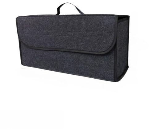 Car Boot Organiser, Foldable Storage Tidy for Travel, Auto Tools Storage Bag, Interior Declutter Bag with Handles, Fits All Vehicles (Grey)