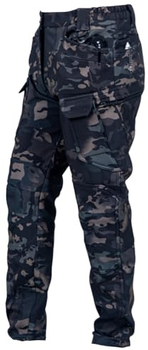 Pantaloni Trekking Invernali Uomo Pantaloni Sci Alpinismo Felpati Fleece Interno Termico Pantalone Neve Caldi Pantaloni Cargo Invernale Antistrappo per Caccia Montagna Snowboard Lavoro,Verde 3,L