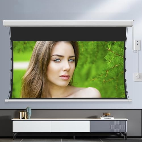 JIADUOFU Pantallas proyección casa Inteligente, Pantalla proyección eléctrica con tensión pestaña, Cortina proyector motorizada 72-150 Pulgadas para proyector UST Largo Alcance, HD 4K 3D 150inch
