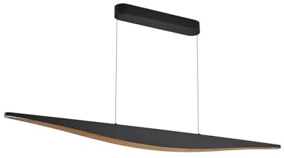 Lucande LED Clavit dimmbar (Modern) in Schwarz aus Metall (1 flammig,) Wohnzimmerleuchte