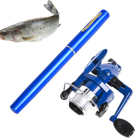 Pocket Pen Angelrute – 39 Zoll Teleskop-Taschenrute, Tragbare Spinnrollen-Kombination, Rutschfester Griff | Kompaktes, Einziehbares Angelset Für Fluss, Meer, Teich, Dock, See, Stausee, Angler, Reisen,