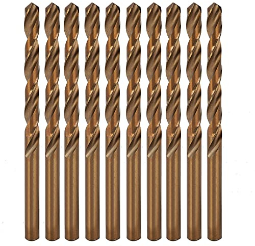 ANKROYU Brocas helicoidales de acero de alta velocidad, juego de 10 piezas, brocas de precisión recubiertas para taladro manual, taladro de banco, metal, madera, plástico, kit de h (8,5 mm)