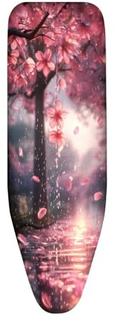 Copriasse da Stiro 140x45 Modello Florale Elastico Universale per Tutte Le Assi da Stiro, Resistente al Calore - Cordoncino di Fissaggio e Stretch-System - Facile da Cambiare