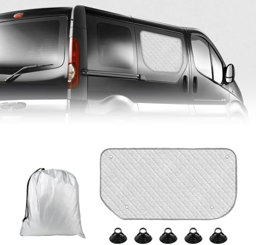 Tapis thermique compatible avec Trafic 2001-2025 - Pour porte latérale coulissante - Protection solaire Opeal - Pour pare-brise intérieur - Pare-soleil de voiture - Pare-soleil avant coulissant