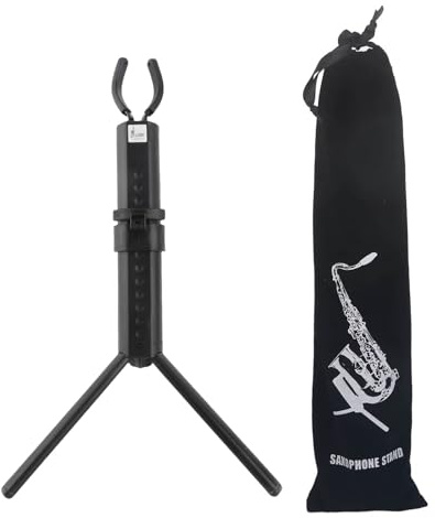DriKou Supporto per sassofono Supporto per display pieghevole portatile per sax Gambe in metallo Accessori per riporre treppiede