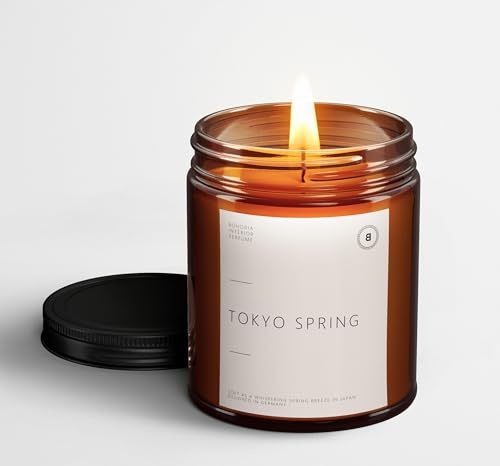 BOHORIA Duftkerze Tokyo Spring – Kirschblüte & Reismilch – Florale Duftkerze für Zuhause, Wohnzimmer & Bad (Tokyo Spring)