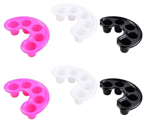 Genérico 6piezas Cuencos de Remojo para Uñas con Resistentes Caídas para Manicura Profesional y Casera Ablandador de Cutículas y Removedor de Uñas Postizas Colores Negro Blanco y Rosa