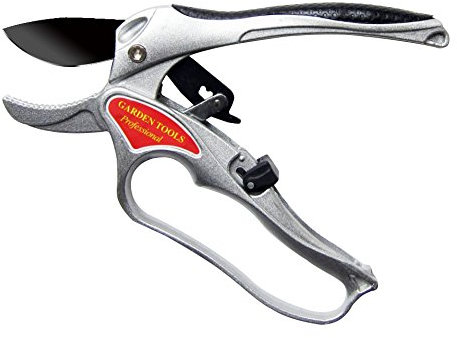 Nuzamas Cesoie manuali da potatura con lame in acciaio SK-5 di 20,3 cm per il giardinaggio per tagliare cespugli, arbusti e siepi, colore argento