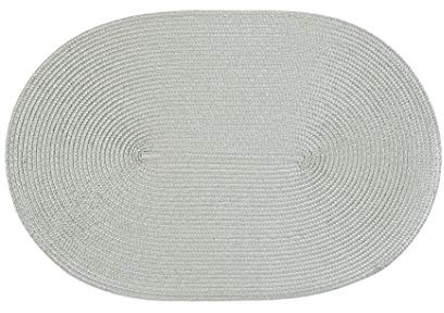 Tischset oval Polypro Silbergrau, 6 Stück. 2004-05