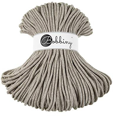 Bobbiny Oeko-Tex Kordel 5mm x 100 Meter für Makramee und Basteln in Beige Melange