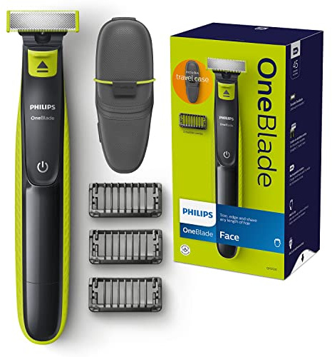 Philips - OneBlade QP2520/65 - Rasoio per barba con 3 pettini e custodia da viaggio