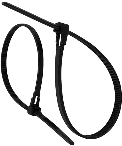 On1shelf Releasable Cable Ties 7.2mm x 150mm Black, 50 Pack Heavy Duty Reusable Zip Ties, Adjustable Removable Nylon PA66 Tie Wraps for Wiring, Garage, Garden & Cable Management