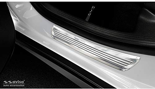 Avisa Edelstahl Einstiegsleisten kompatibel mit Mercedes GLC/GLC Coupe 2015-2019 & FL 2019-2-teilig (Hintertüren), Silber | kompatibel mit Mercedes GLC/GLC Coupe 2015-2019 & FL 2019- 2-teilig (Hintertüren)