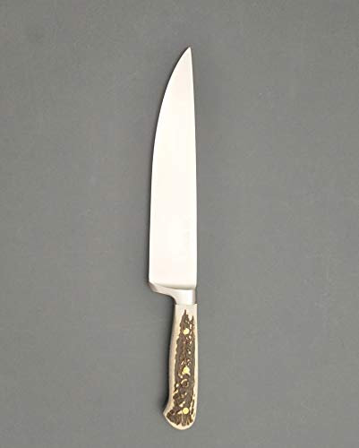 DUE BUOI Coltello FORGIATO TRINCIANTE da Chef - Manico Cervo