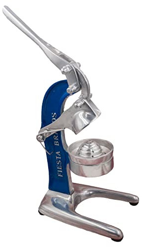Prensa de jugo de naranja cítricos exprimidor mexicano estilo vintage cocina encimera naranja y limonada prensa antigua prensa de aluminio fundido (azul cielo)