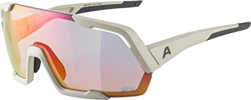 ALPINA ROCKET QV - Kontrastverstärkende, Selbsttönende & Beschlagfreie Sport- & Fahrradbrille Mit 100% UV-Schutz Für Erwachsene, cool-grey matt, One Size