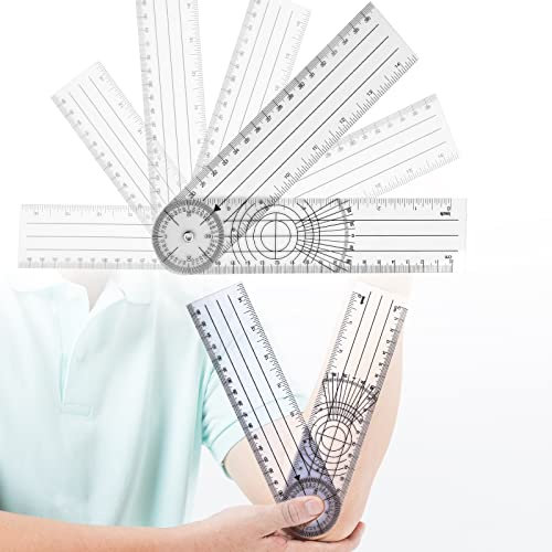 Paquete De 1 Reglas De Ángulo De Goniometro Giratorias De 360° Transparentes y Duraderas Fáciles De Transportar Para Familias y Estudiantes
