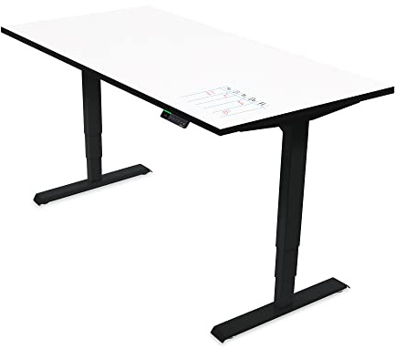 Ergotopia Desktopia Draw höhenverstellbarer Schreibtisch mit Whiteboard Platte - Beschreibbarer Schreibtisch höhenverstellbar mit OLED Display & Smarter Erinnerungsfunktion