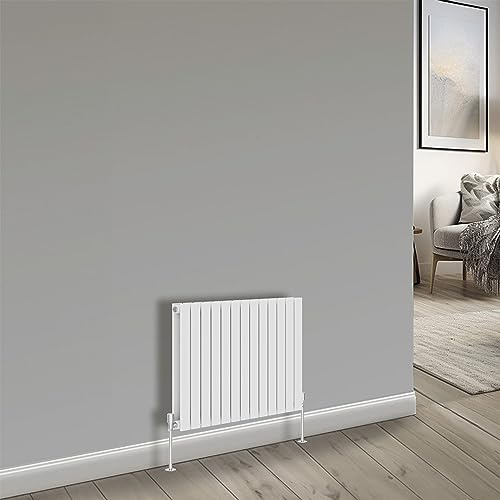 NRG Radiatore di design a colonna, 600 x 884 mm, orizzontale, doppio pannello piatto, per soggiorno e cucina, colore: bianco lucido