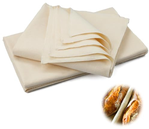 3 Pcs Linen Cloth 48x36cm Bread Proofing Cloth Large Bakers Professional Linen Couche Baguette Baking Fermented Accessories for Loaf Dough Preparation and Baking