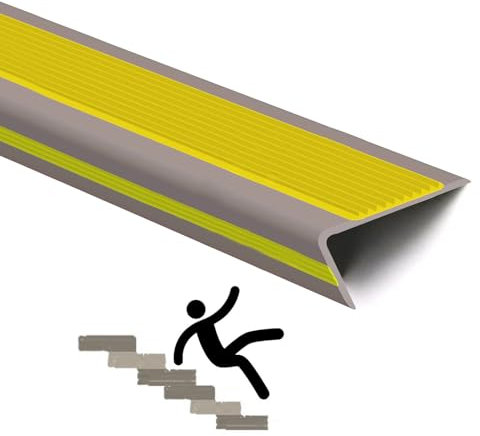 Treppenkantenprofil Treppenprofil L-Form Treppenkantenprofil Selbstklebend PVC Selbstklebend Kantenschutz Anti-Rutsch Treppenkante Kantenschutz Für Den Außen- Und Innenbereich ( Color : Giallo , Size