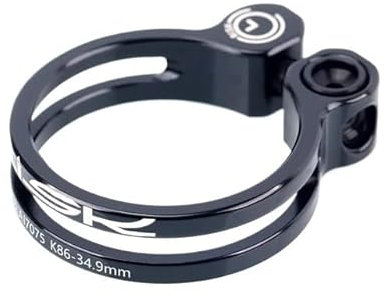 Sattelklemme Aluminiumlegierung Rennrad Mountainbike Fahrrad Sattelstütze Sattelstützenklemme mit Titanschraube MTB Sattelklemmclip 31,8 mm 34,9 mm Sattelklemme (Color : 34.9mm black)