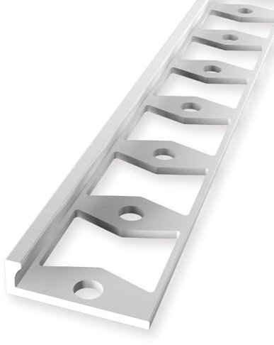 Modanatura 4 x 21 x 2500 mm, profilo di finitura in alluminio naturale, chiuso, doppio profilo K