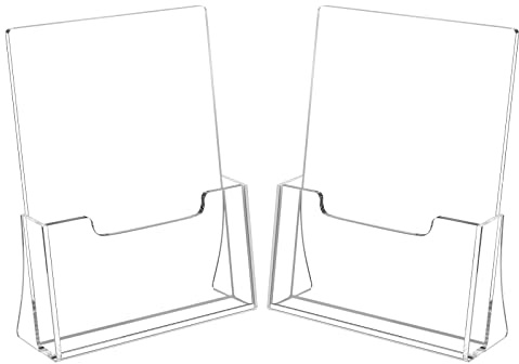 HIIMIEI Acryl Flyerständer A5, Tisch-Prospektständer, Clear Leaflet Holder | Transparenter Flyerständer A5 Für Büros,Counter,Theke,Hotel,Shop,Restaurant, 2 Stück