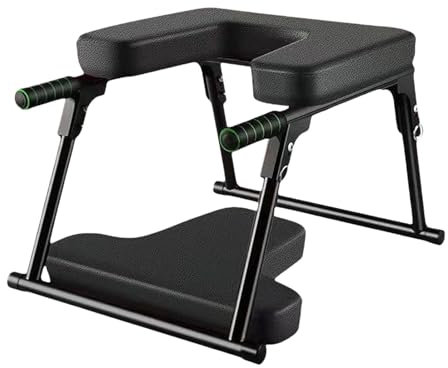 JISADER Yoga-Kopfstandbank, Übungskopfstand-Rückbeugen, Übungs-Workout, Kopfstandtrainer, Heim-Fitnessgerät, Inversionsstuhl, schwarz mit matt
