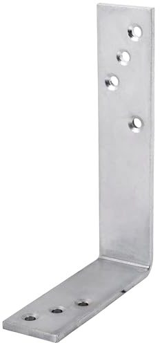 Parotec 10 piezas ángulo de viga para construcción montaje 180 x 120 x 40 x 5 mm conector de ángulo carga pesada con agujeros viga metálica acero galvanizado