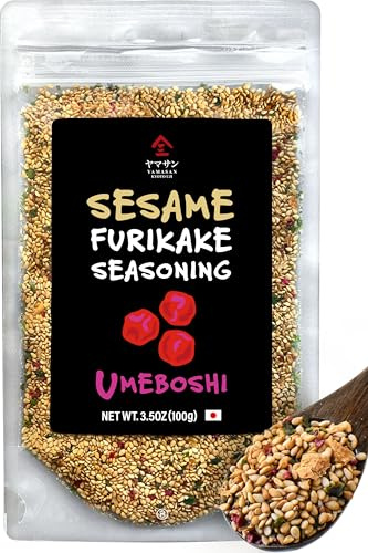 YAMASAN KYOTO UJI Japanese Umeboshi Furikake Seasoning, Sesame-Soy Marinade, Freeze-dried Sour Plum Flakes, Delicious Flavor of Various Foods, Made in Japan, 100g (3.5oz)