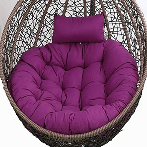Schaukelstuhl Kissen， Hängendes Schaukelstuhlkissen for den Außenbereich, dickes Hängekissen, waschbarer Bezug, Hängendes Hängesesselkissen for den Garten, Ersatzpolster for Stuhlmatten(Purple)