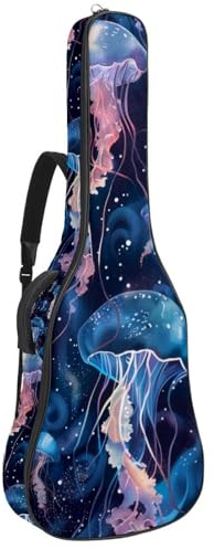 Ocean Coralline gepolsterte Gitarrentasche, schützende Akustikgitarre, Gigbag für E-Bass, Konzertgitarre, Mehrfarbig 04, 42.9x16.9x4.7 in, Lässiger Tagesrucksack