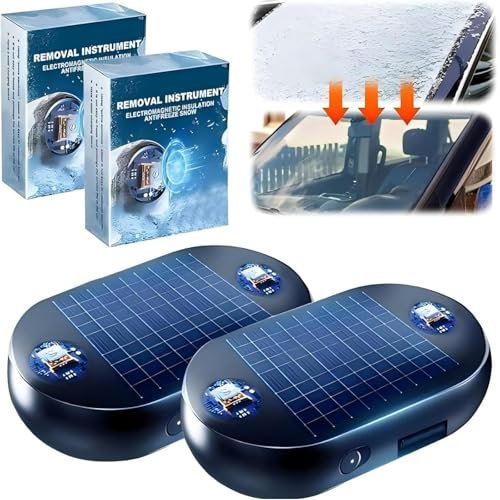 BesBet Scheibenenteiser Auto, Schnelle Abtauung Auto Interferenz Anti Frost Gerät Kompaktes Tragbares Mit Verschiedenen Automodellen Kompatibel,2PCS