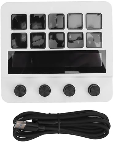 Masyrt Stream Controller with 10 Keys Dashboard Customizable LCD Buttons Studio Control Deck Keypad for PC Streaming