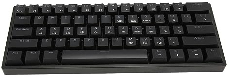Lazmin112 Tastiera Meccanica a 61 Tasti, Interruttore Blu, Retroilluminazione RGB, di Separazione dei Cavi dei Tasti, Risposta Rapida e Antiurto per Games Office