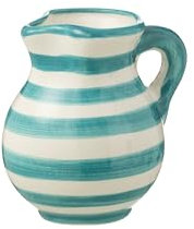 J-Line Krug Granada Stripes – Keramik – Weiß/Aqua – Klein