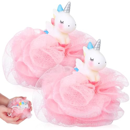 CTIRCHIU 2 Esponja Baño Unicornio Lufa Unicornio Esponja Corporal Exfoliante Ducha Para Niños Y Niñas 5.51 X 4.33 X 3.54 in