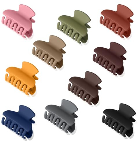 10 Pièces 4 cm Pince Cheveux, Simplicité Française Pince a Cheveux Matte Mini Pince Cheveux, Design et Léger Pour Coiffure au Quotidien, Convient aux Femmes et aux Filles, Multi Couleurs