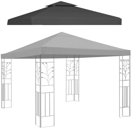 Langlebiger Ersatzdach für 3 x 3 m Marktschirm, wasserdicht, Sonnenschutz, perfekt für Terrasse, Garten und Veranstaltungen im Freien