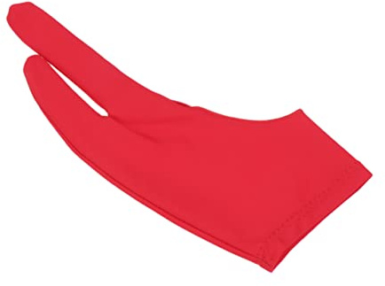 BELLIFFY Artist Two Finger Drawing Gloves 2pcs Red Curved Sketch Gloves Anti-fouling for Digital Art and Graphic Tablet Use